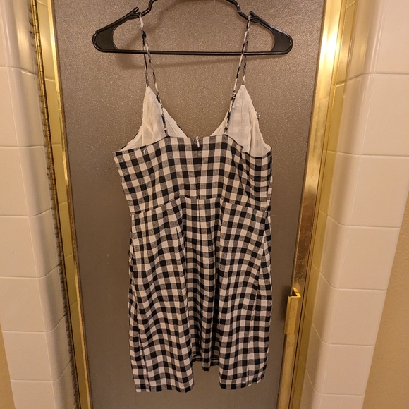 Lulu's Gingham Black White Summer Mini Dress Sz Medium - Picture 5 of 10